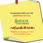 Scopri di più sull'articolo Assemblea del 19 settembre in videoconferenza